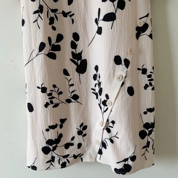 EUC Bohme Hadlee Cream and Black Floral Long Balloon Sleeve Midi Dress - Picture 6 of 12